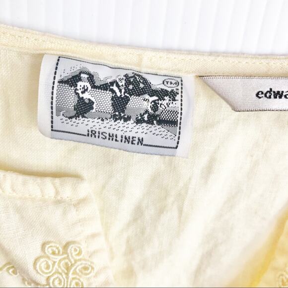 Edward Irish Linen Swirly Embroidered Blouse - Picture 4 of 11